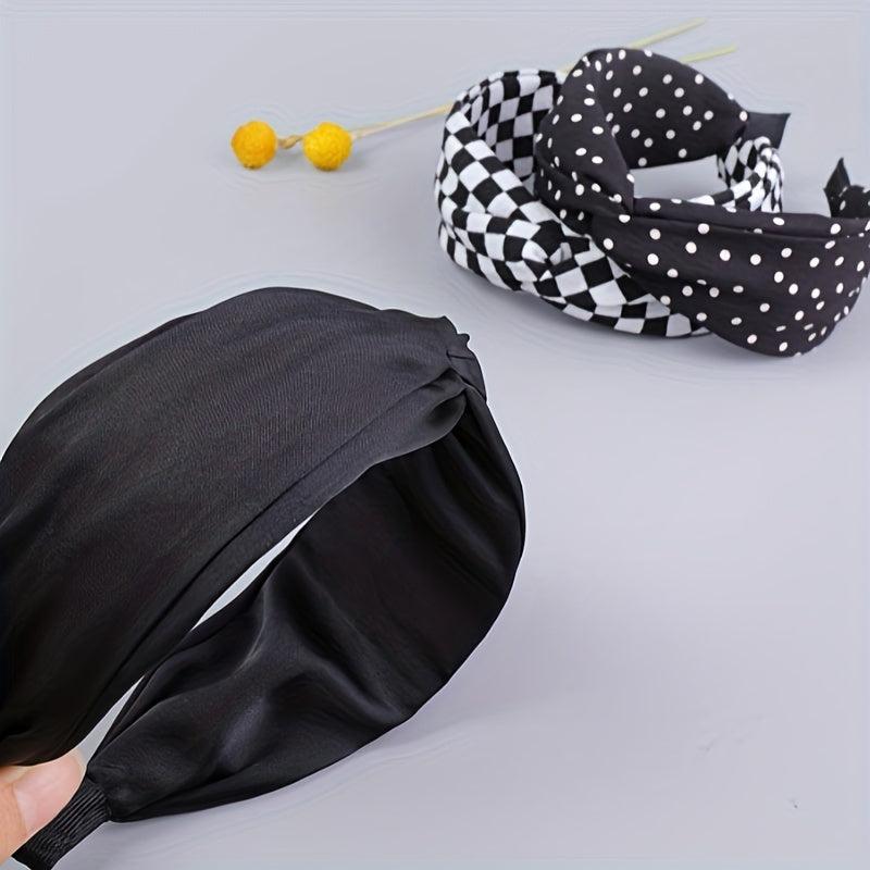 Polka Dot Checkered Headband Hair Band for Women Girls