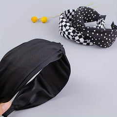 Polka Dot Checkered Headband Hair Band for Women Girls