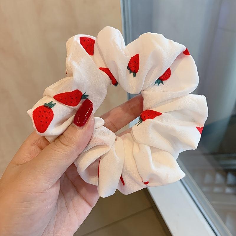 Organza Scrunchie Flower Decor Hair Tie for Women Girls