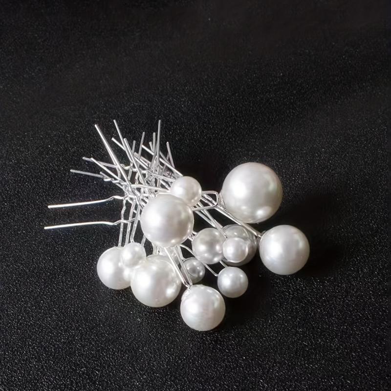 10pcs Faux Pearl Bridal Hair Pin Wedding U-Shaped Hair Fork Women Girls Styling