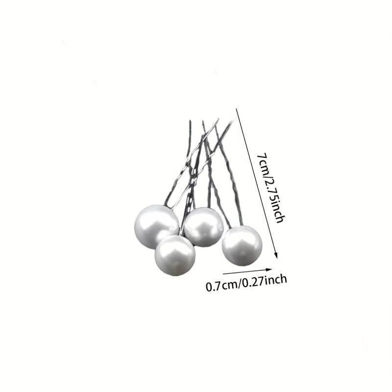 10pcs Faux Pearl Bridal Hair Pin Wedding U-Shaped Hair Fork Women Girls Styling