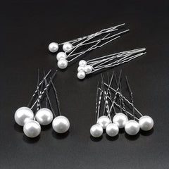 10pcs Faux Pearl Bridal Hair Pin Wedding U-Shaped Hair Fork Women Girls Styling