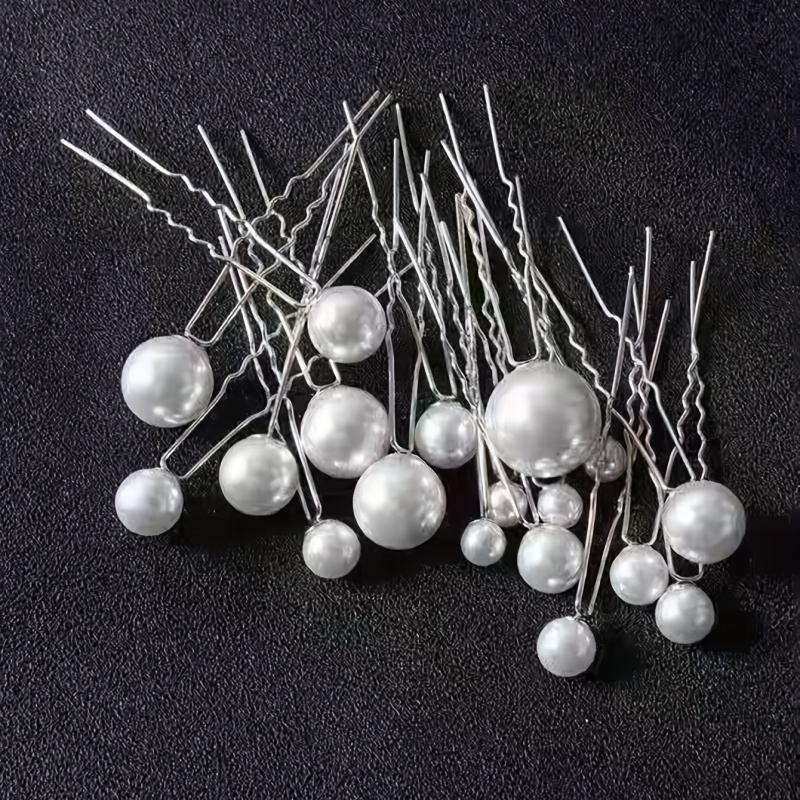 10pcs Faux Pearl Bridal Hair Pin Wedding U-Shaped Hair Fork Women Girls Styling