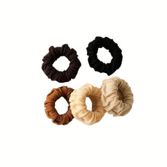 5pcs Thickened Pleated Hair Tie for Curly Hair Hairstyle