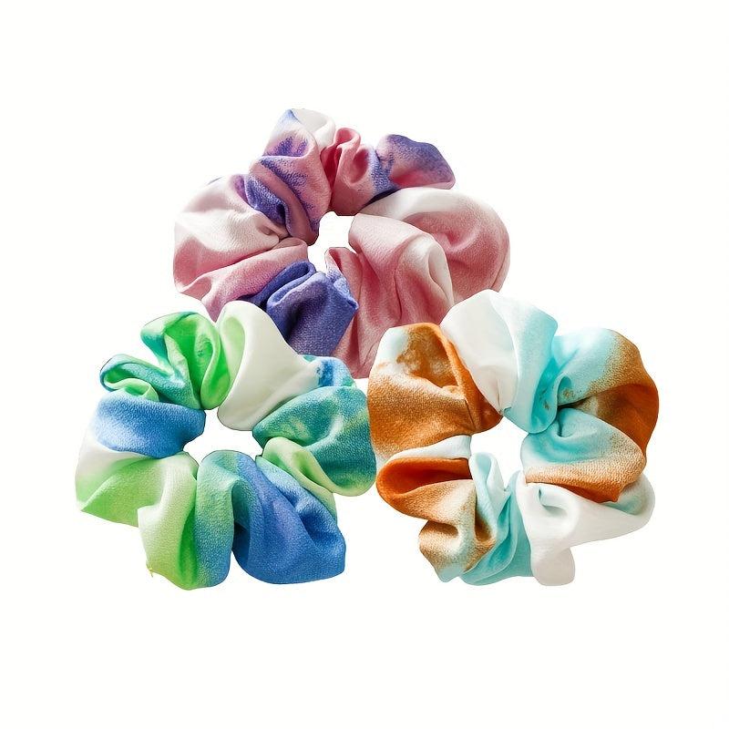 Tie Dye Scrunchies Hair Tie Elastic Ponytail Holder Hair Accessories