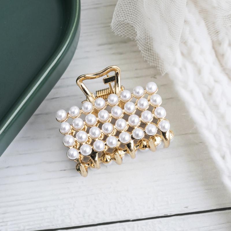 Faux Pearl Hair Claw Clip Strong Hold Grip Hair Jaw Clip