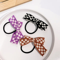 Colorful Plaid Bowknot Hair Tie Elastic Hair Tie Hair Accessories For Women