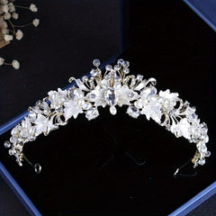 Vintage Silvery Crown Headwear Rhinestone Crystal Wedding Hair Accessories