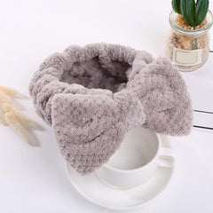 Microfiber Fuzzy Headband Bow Facial Wash Face Hair Bands Accessories