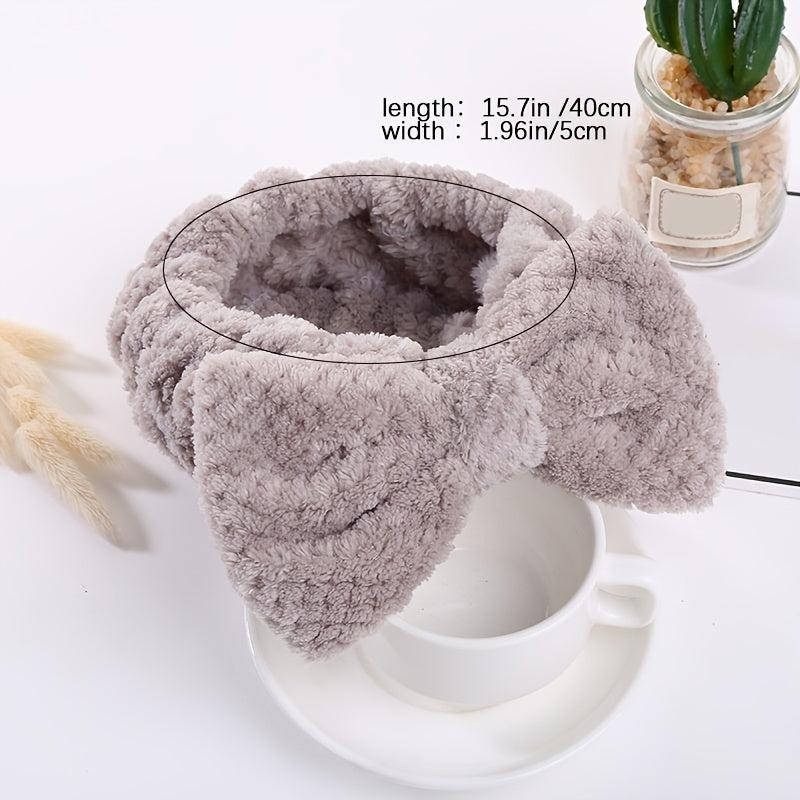Microfiber Fuzzy Headband Bow Facial Wash Face Hair Bands Accessories