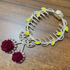 Camellia Flower Pearl Hair Claw Clip Tassel Ponytail Holder