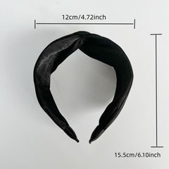 Women's Satin Cross Knotted Wide Headband Solid Hair Accessories
