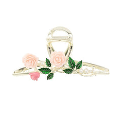 Rose Hair Claw Clip Pearl Metal Hair Clip For Women Girls Ladies Hair Accessorie