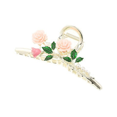 Rose Hair Claw Clip Pearl Metal Hair Clip For Women Girls Ladies Hair Accessorie