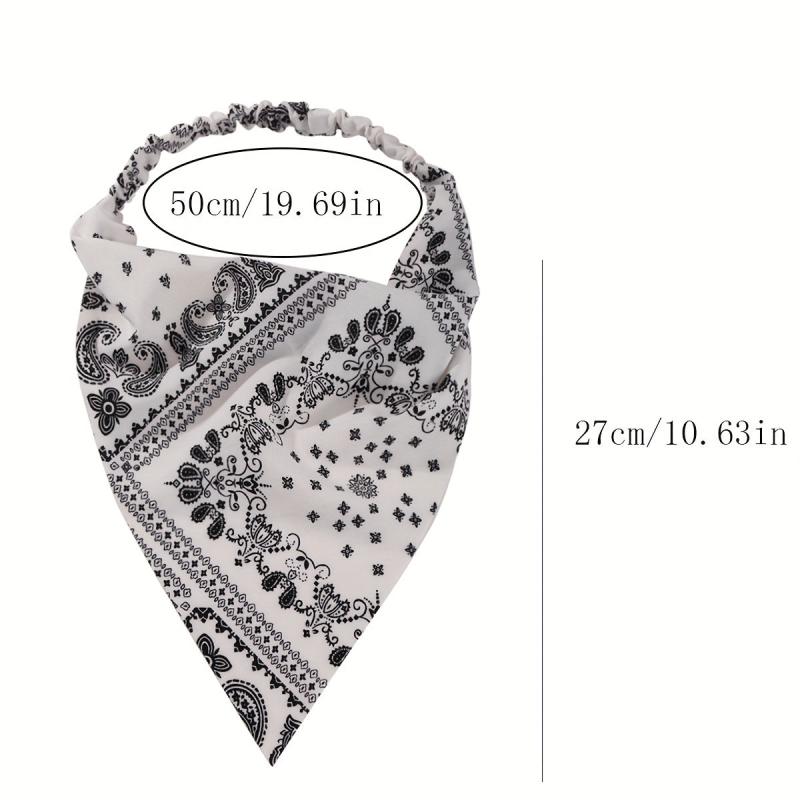3pcs Boho Head Kerchief Paisley Bandana Elastic Hair Scarf Hair Accessories
