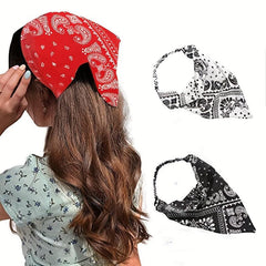 3pcs Boho Head Kerchief Paisley Bandana Elastic Hair Scarf Hair Accessories