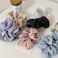5pcs Wavy Large Scrunchie Fabric Women's Hair Bundle Hair Tie