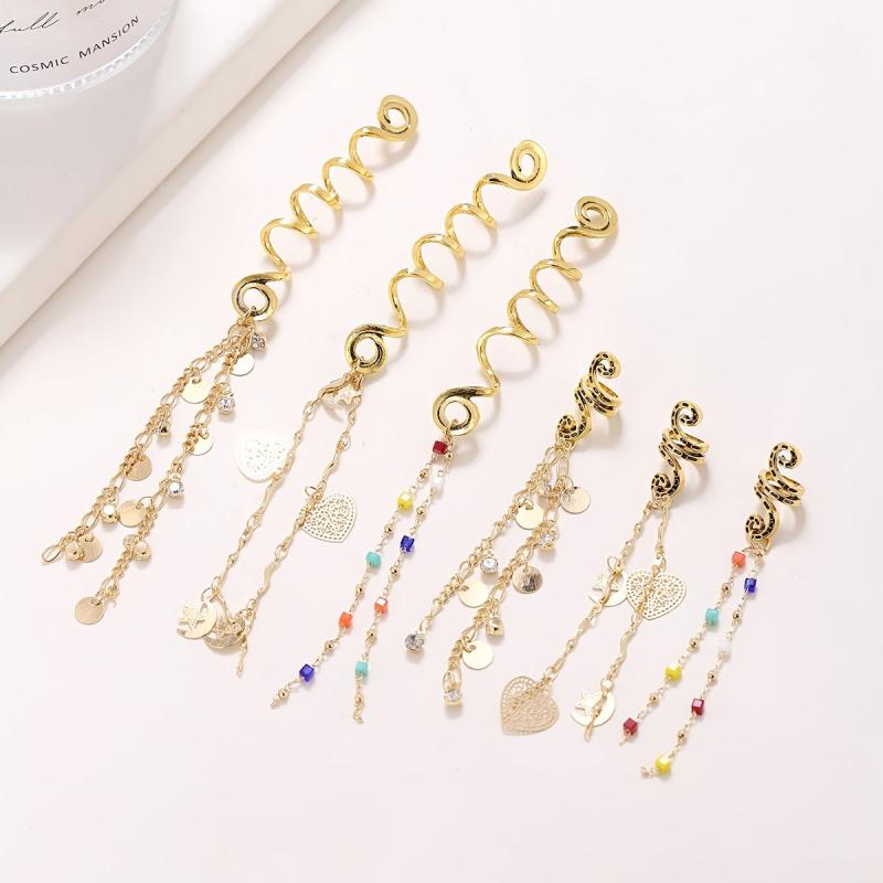 Golden Pendant Hair Jewelry for Braids Tassels Loc Accessories