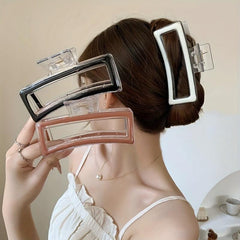 Large Sweet Hair Claw Hollow Rectangle Shaped Hair Claw Women Non-slip