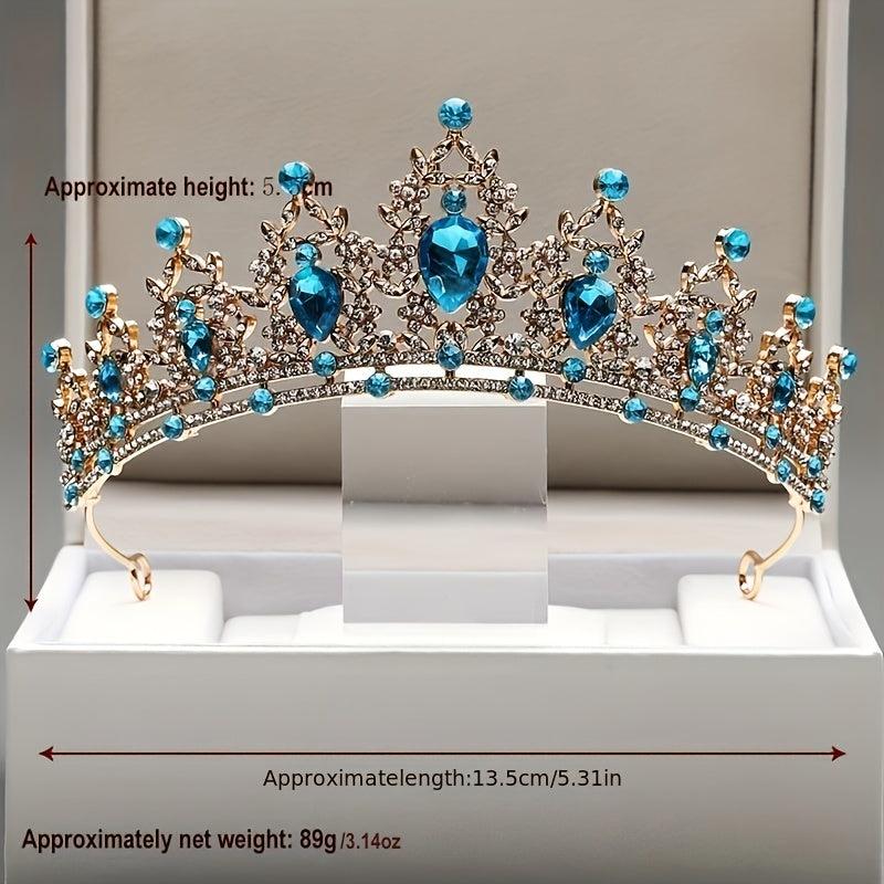 3pcs Alloy Crystal Headband Necklace Earrings Set Women's Jewelry