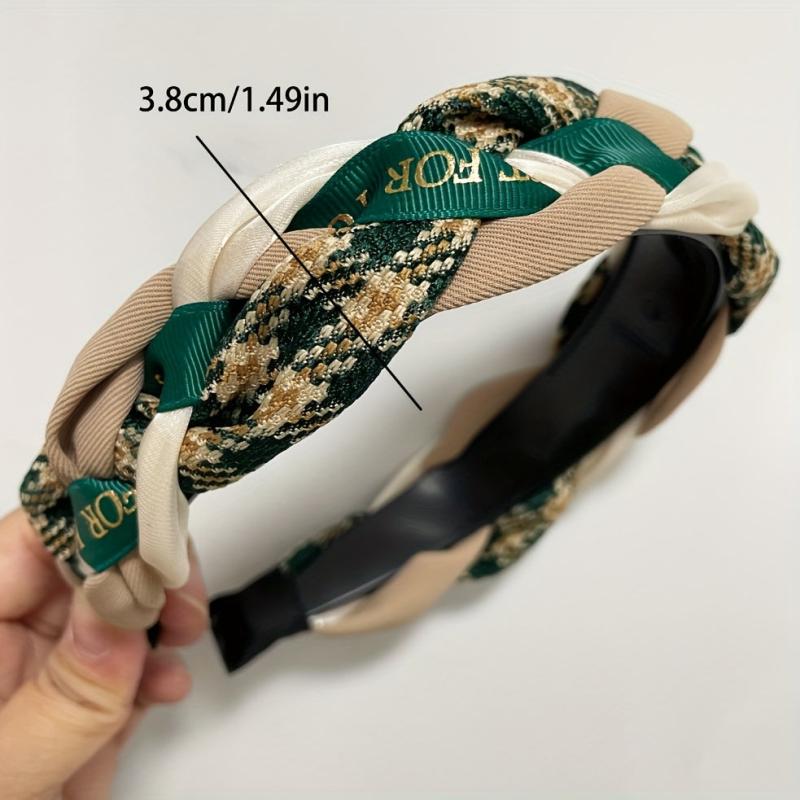 French Knotted Headband for Women Twist Braided Hairband Block Hair Accessories