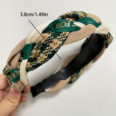 French Knotted Headband for Women Twist Braided Hairband Block Hair Accessories