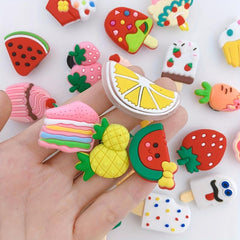 24pcs Cartoon Ice Cream Shoe Charm DIY Decoration Set