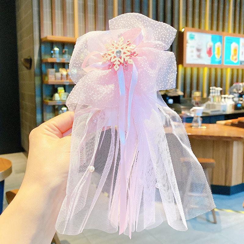 Princess Bow Snowflake Hair Clip Ornaments Big Bow Costume Accessories