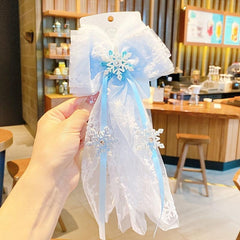 Princess Bow Snowflake Hair Clip Ornaments Big Bow Costume Accessories