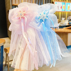 Princess Bow Snowflake Hair Clip Ornaments Big Bow Costume Accessories