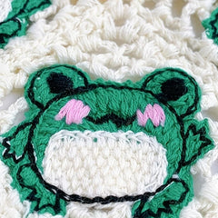 Women Frog Pattern Crochet Hair Band For Summer Bandana