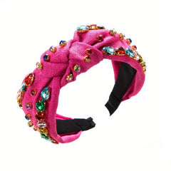 Baroque Rhinestone Cross Headband Vintage Style Hair Accessories