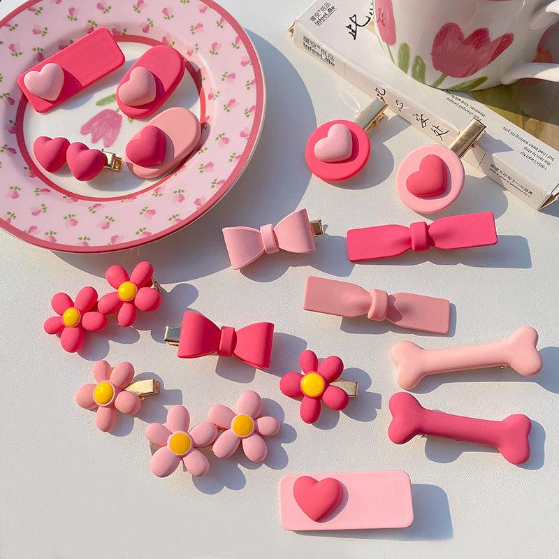 Heart Hair Clip Barrettes Alloy Women Hairpin Decorative Bridal Hair Jewelry