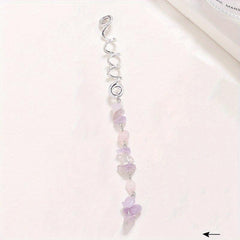 6pcs Spiral Hair Pin with Stone Tassel - Hair Coil Ring for Women Girls