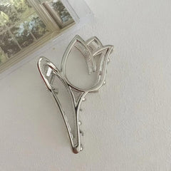 Alloy Tulip Hair Claw Clip Vintage Non Slip Grip Hair Jaw Clip