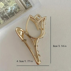 Alloy Tulip Hair Claw Clip Vintage Non Slip Grip Hair Jaw Clip