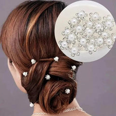 Glitter Rhinestone Hairpin Pearl Hair Stick Wedding Accessories