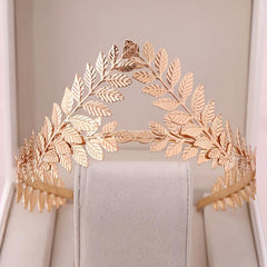 Golden Floral Tiara Botanical Bridal Tiara Rhinestone Tiara Bridal Crown
