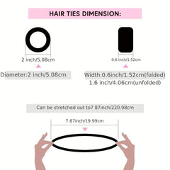 12 PCS Large Hair Bands High Elasticity Hair Rope Thick Hair Ponytails Holder