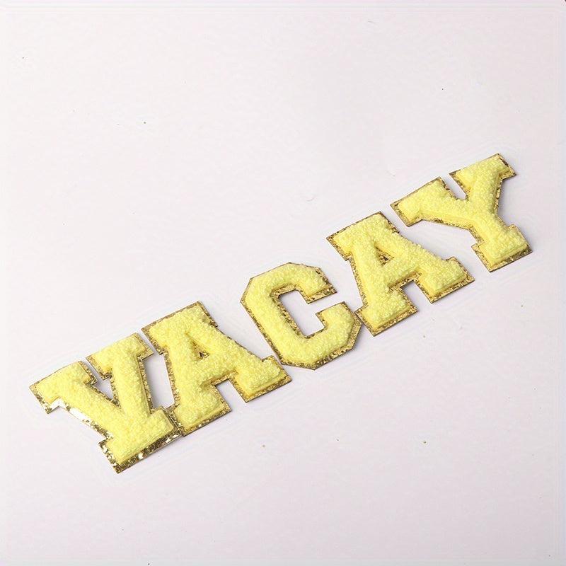 5pcs Vacay Letters Iron on Patch for Clothing Hat DIY Accessories