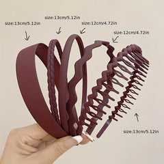 5pcs Frosted Hair Band Solid Style Headdress Hair Accessories For Women Girls