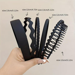 5pcs Frosted Hair Band Solid Style Headdress Hair Accessories For Women Girls