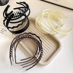 5pcs Frosted Hair Band Solid Style Headdress Hair Accessories For Women Girls