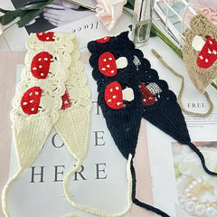 Sweet Mushroom Knitted Headband Hair Accessories Pastoral Style