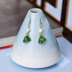 Hairpin Earrings Set Green Hair Accessories