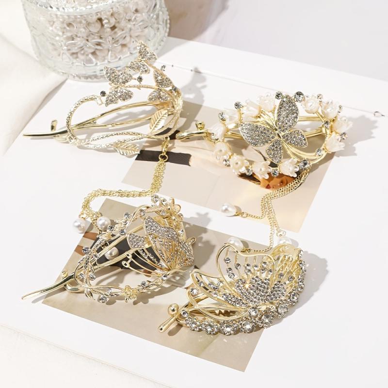 Rhinestone Hair Claw Clip Tassel Butterfly Hairpin Headwear Barrettes