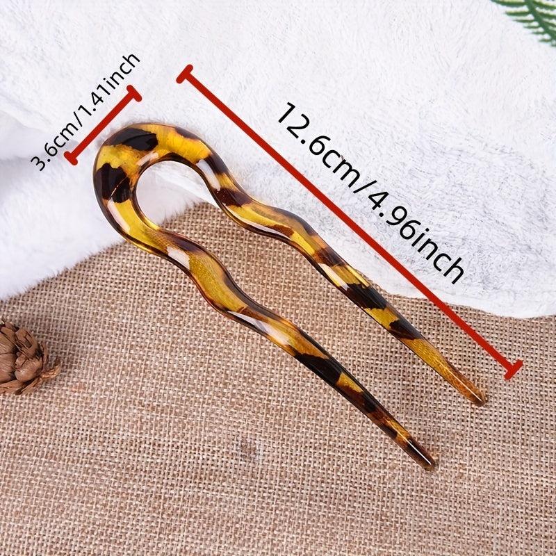 Vintage Resin U Hairpin Ponytail Holder Hair Accessories