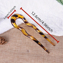 Vintage Resin U Hairpin Ponytail Holder Hair Accessories