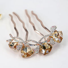 Rhinestone Flower Hair Comb Butterfly Hair Accessory