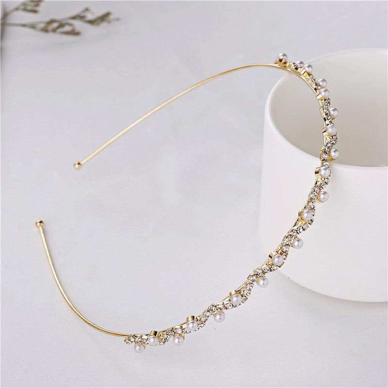 Rhinestone Pearl Headband Bridal Hair Accessories